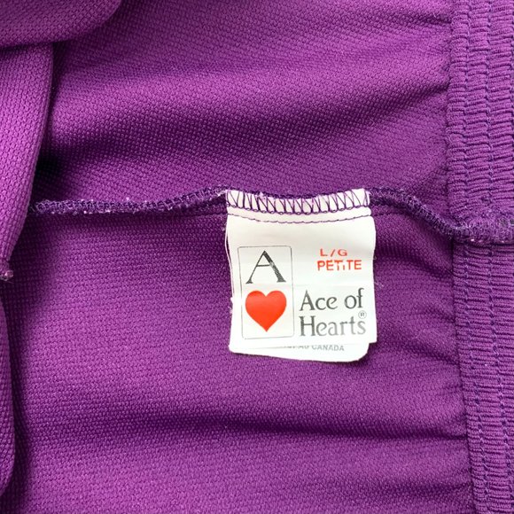 VINTAGE 80s Purple Stretch Stirrup Pants - Picture 6 of 8